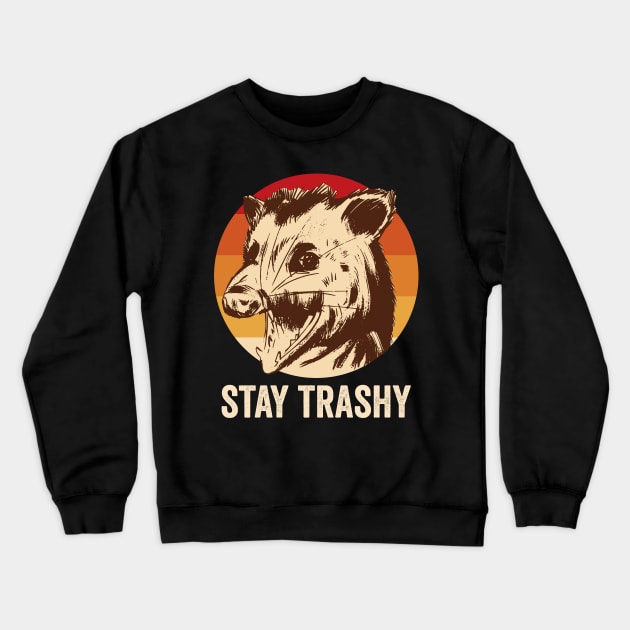 Stay Trashy Opossum Crewneck Sweatshirt by Visual Vibes